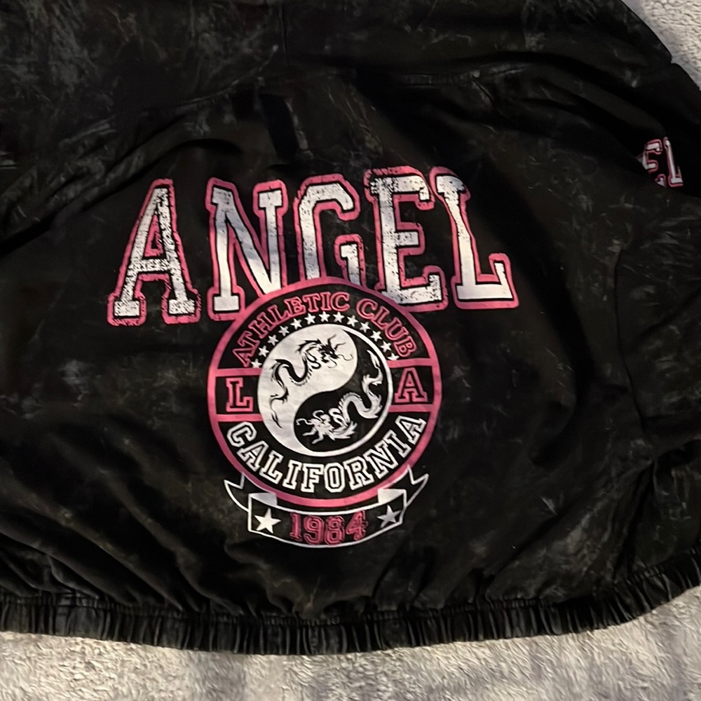 Rue21 black and pink angel jacket